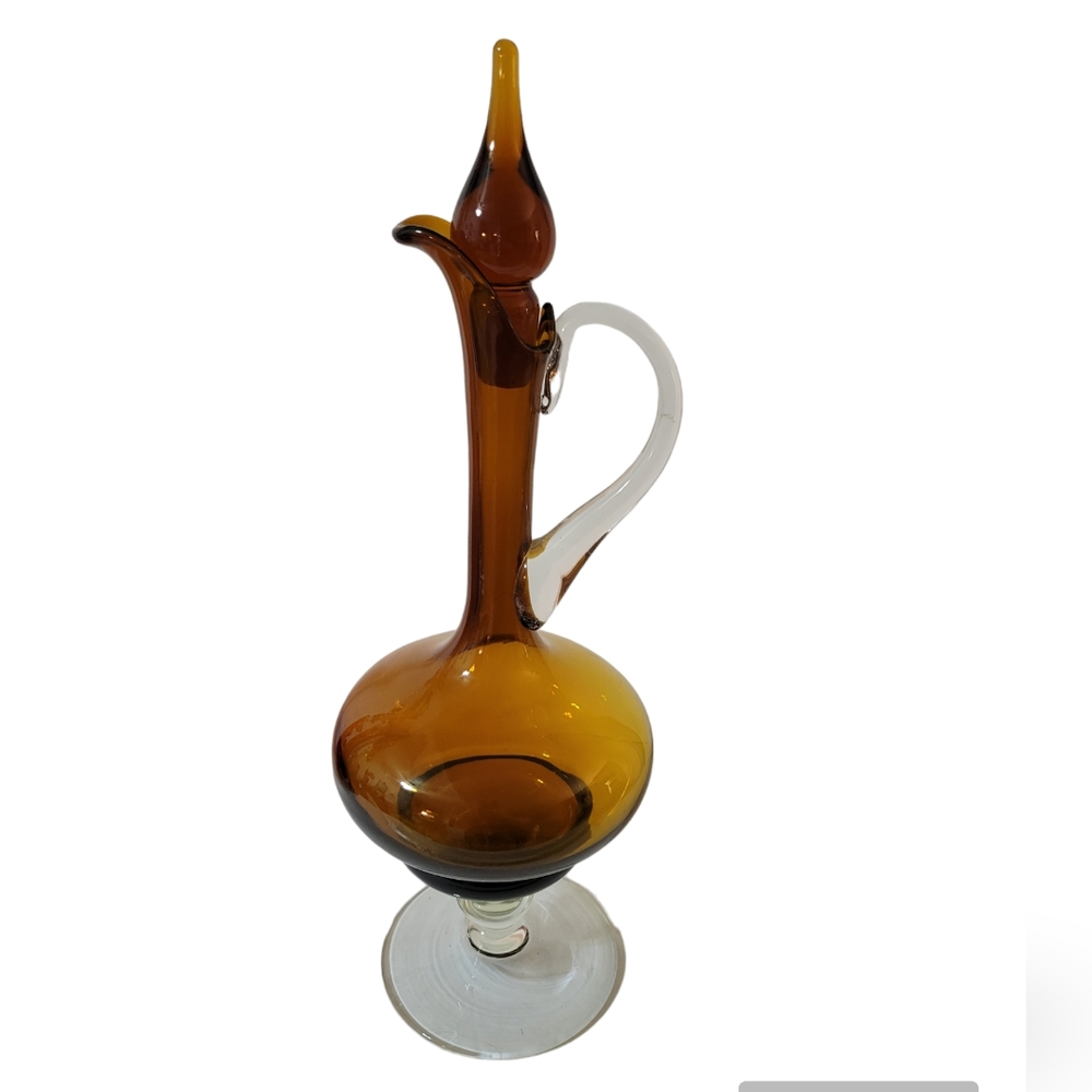 Art Glass Vintage Italian MCM Decanter
